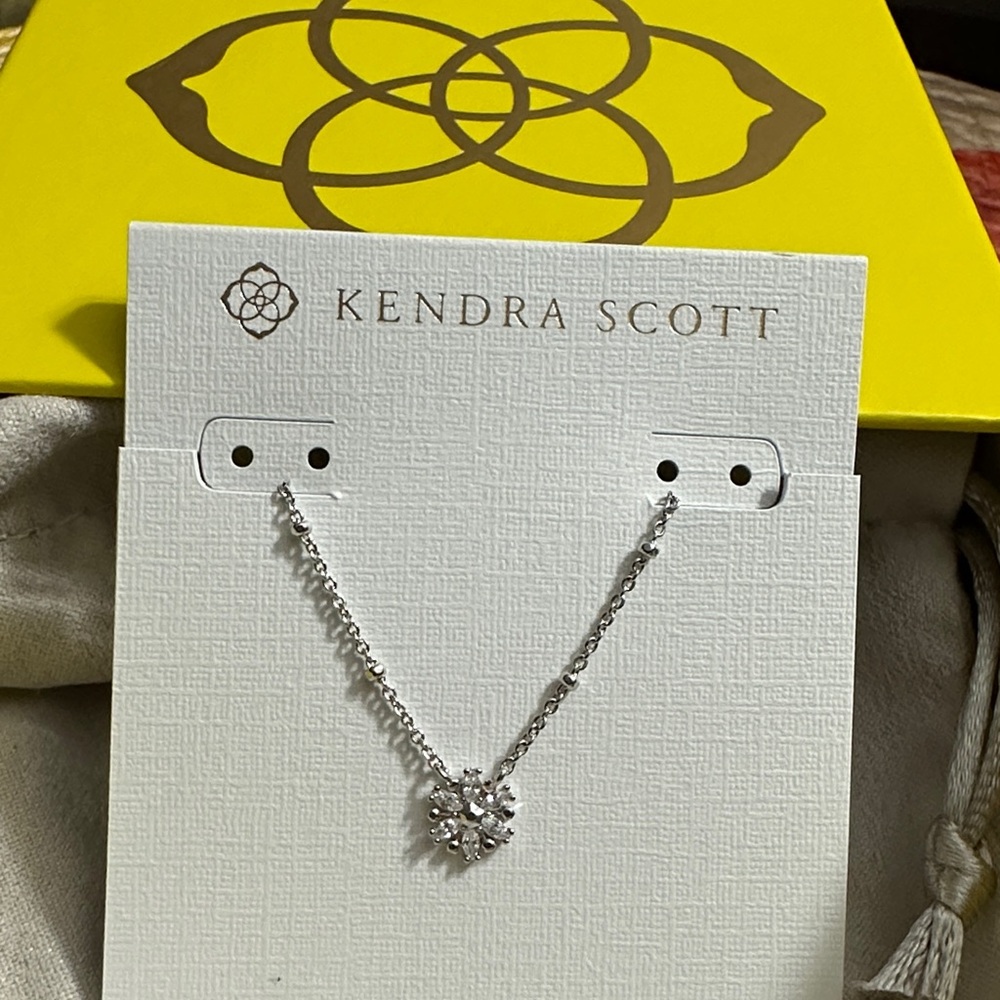 Kendra Scott Silver Chain with Crystal Pendant